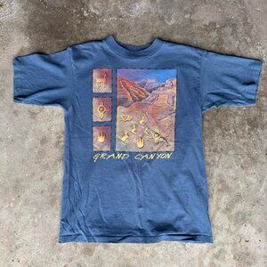 Vintage 90s Single Stitch Grand Canyon Aztec Souvenir T Shirt • Fits Small